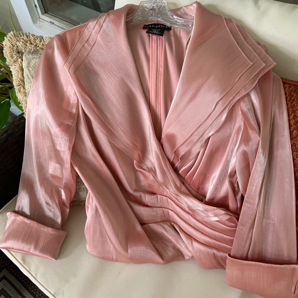 Ladies blouse shimmery peachy pink